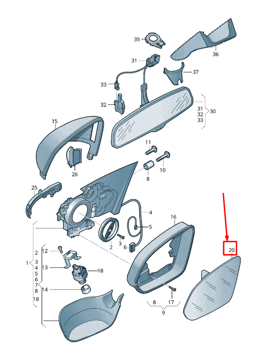 new audi a8 4h front right door mirror glass 4h0857536f original