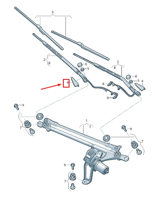 NEW AUDI Q7 4M FRONT RIGHT WIPER ARM COVER CAP LHD 4M89557381P9