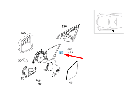 new mercedes-benz c w204 front left side door mirror frame a2048103376 original