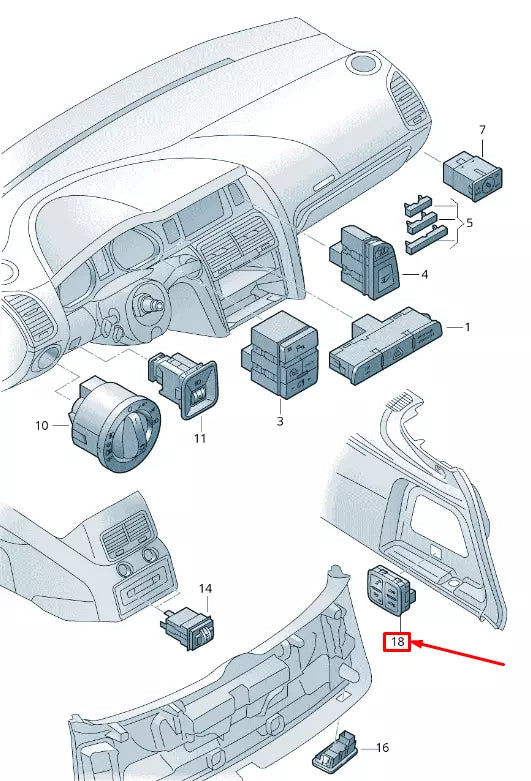NEW AUDI A8 4H ELECTRIC FOLDING TOW SWITCH 4L0959511A5PR 4L0959511A 5PR
