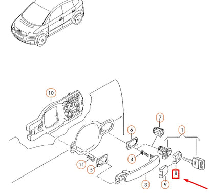 NEW AUDI A2 8Z FRONT DOOR EXTERIOR HANDLE CAP 3B0837879AGRU ORIGINAL
