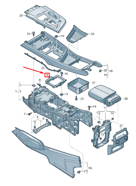 NEW AUDI Q7 4M CONSOLE PANEL BRACKET LHD 4M1863531 ORIGINAL
