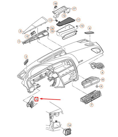 NEW AUDI A5 8T DASHBOARD LEFT FRESH AIR VENT LHD 8T1820901CXUN ORIGINAL