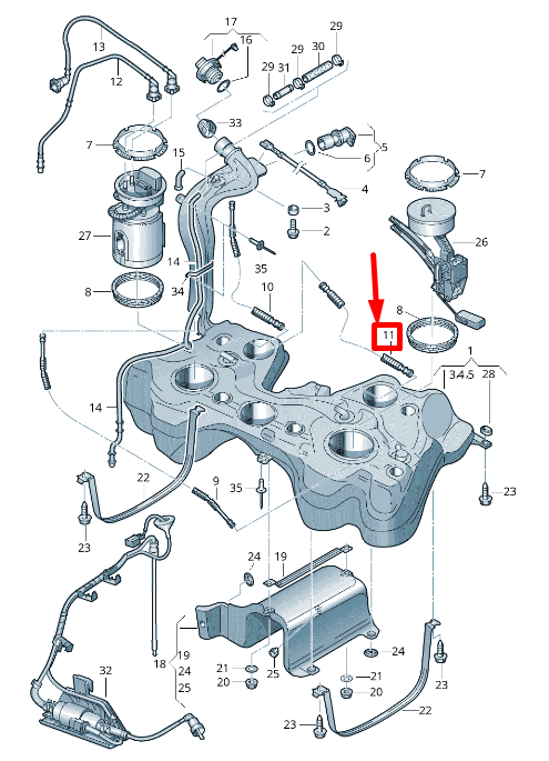 new audi a3 sportback 8p fuel tank breather line 1k0201993r original