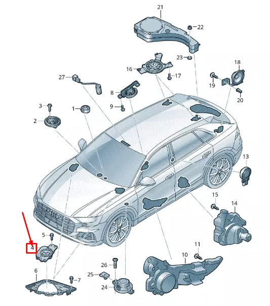 NEW AUDI Q8 4MN DASHBOARD TREBLE SPEAKER 4M8035399A