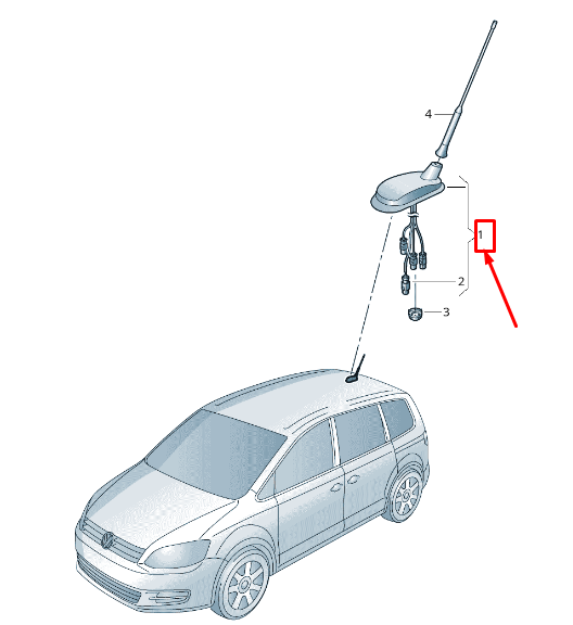 new vw sharan 7n roof aerial base 1t0035501ae original