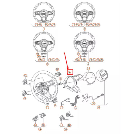 NEW AUDI TT FV MK3 STEERING WHEEL GUIDE RING 8S0419689A