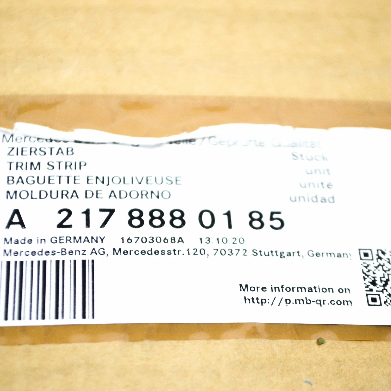 NEW MB S C217 RADIATOR GRILLE LEFT DECORATIVE TRIM STRIP A2178880185