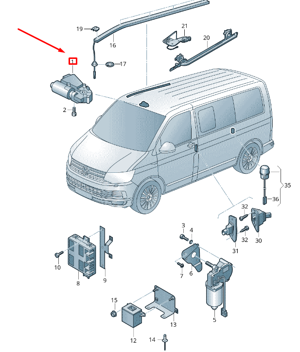 new vw transporter vi t6 sliding roof motor 6rd959591 original