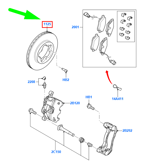 new ford transit mk3 front brake disc me6c1j-1125-ab 2256302 original