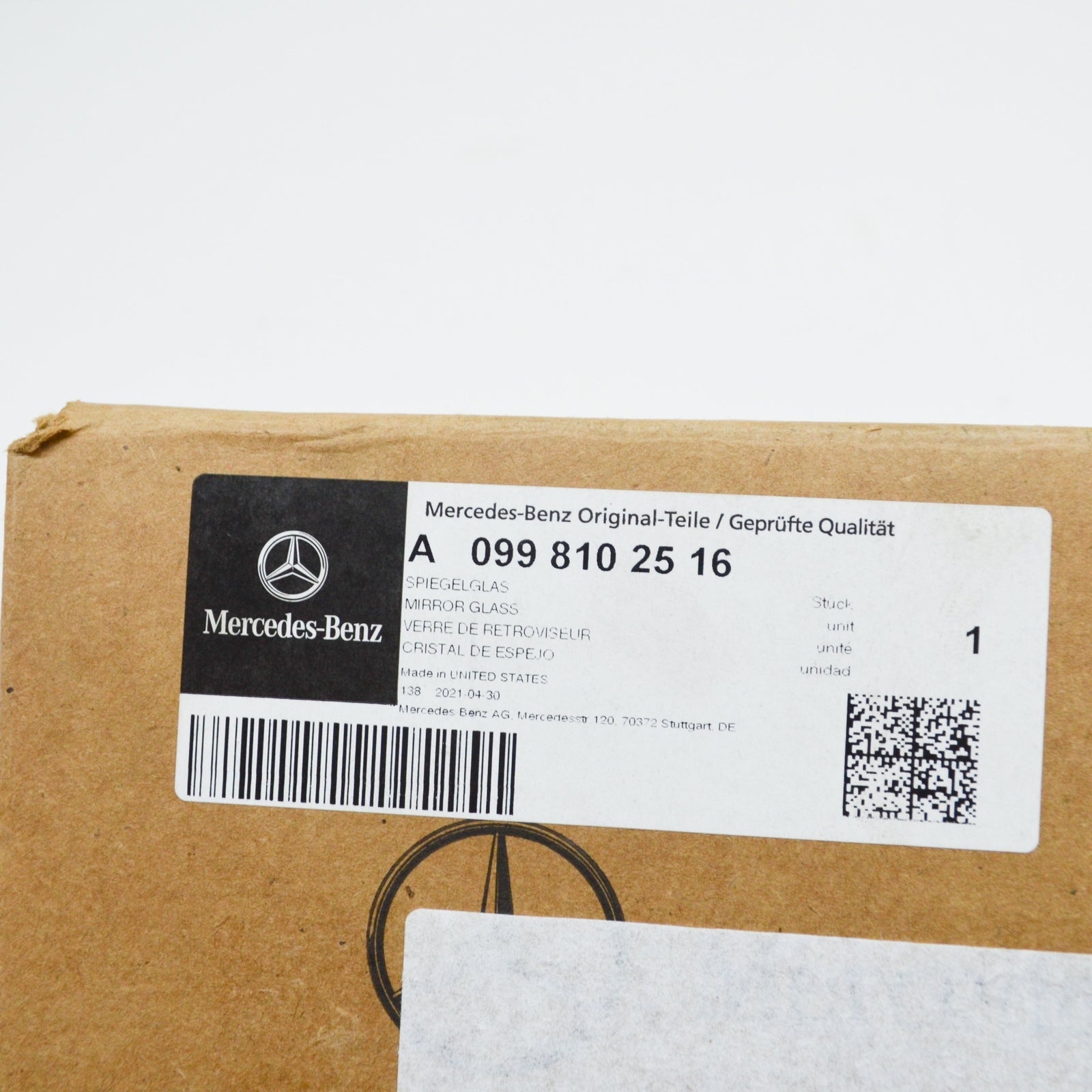NEW MERCEDES-BENZ C W205 FRONT LEFT DOOR MIRROR GLASS RHD A0998102516 ORIGINAL