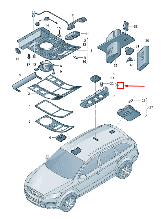 NEW AUDI Q7 4L FRONT INTERIOR LIGHTING 4L0947111BU57 4L0947111B U57 ORIGINAL