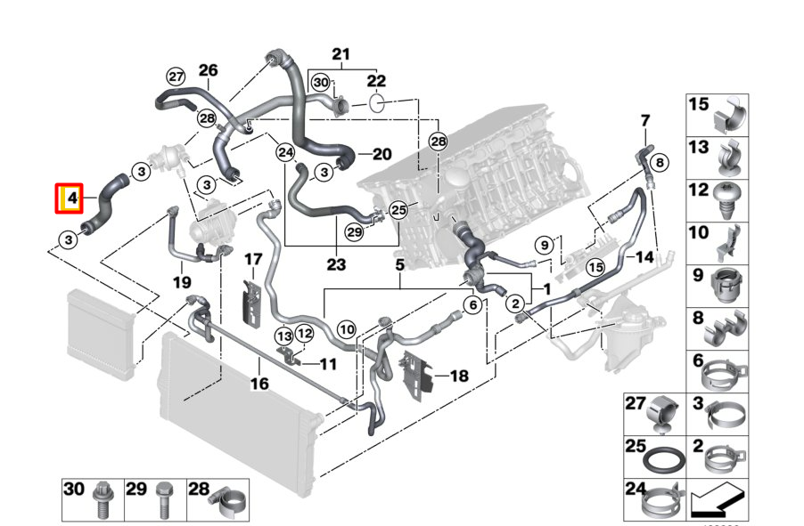new bmw 6 gran coupe f06 coolant hose pipe 17127605640 original