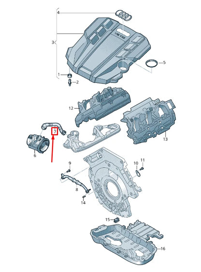 NEW AUDI Q5 FY INTAKE MANIFOLD VENT HOSE 059103221BN ORIGINAL