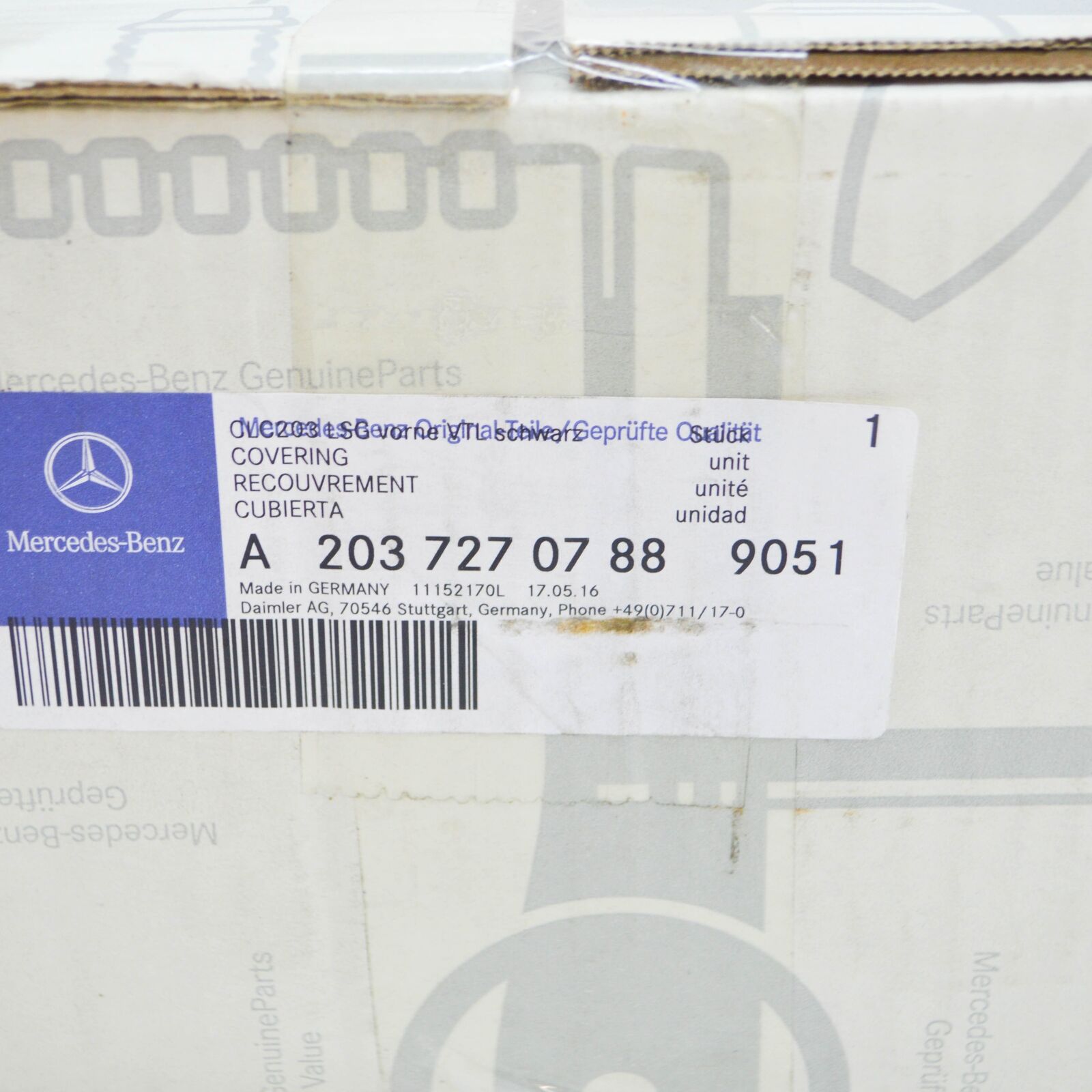 NEW MB C W203 FRONT LEFT DOOR LOUDSPEAKER COVER A20372707889051 ORIGINAL