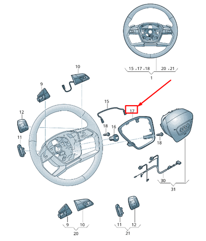 NEW AUDI E-TRON GEN STEERING WHEEL TRIM RING 4N0419689B6PS ORIGINAL