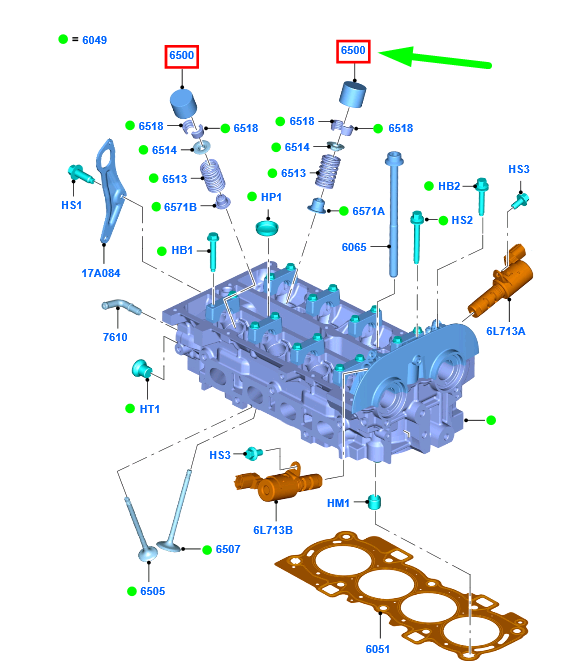 new ford ka mk3 valve tappet assy 1633794 bm5g-6500-dbfa original