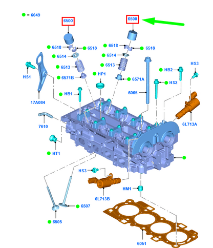 new ford ka mk3 valve tappet assy 1633794 bm5g-6500-dbfa original