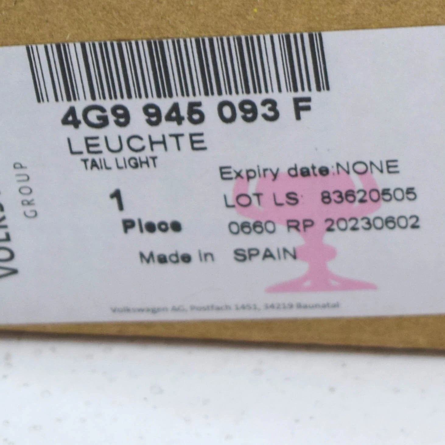 NEW AUDI A6 ALLROAD 4G REAR LEFT SIDE TAILGATE TAILLIGHT 4G9945093F ORIGINAL