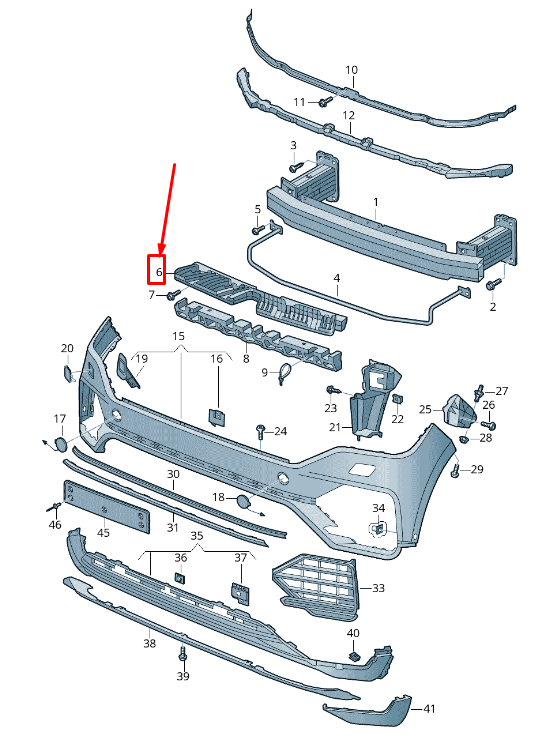 new vw touareg cr front bumper guide profile 760807192 original