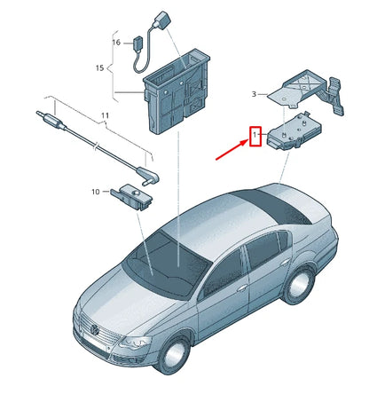 NEW VW PASSAT CC 35 MAGNETIC FIELD PROBE SENSOR MODULE 3C8919965 ORIGINAL