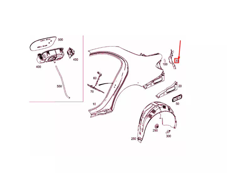 NEW MERCEDES-BENZ E W213 REAR LEFT TAIL LIGHT POCKET A2136303303 ORIGINAL