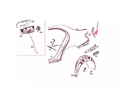 NEW MERCEDES-BENZ E W213 REAR LEFT TAIL LIGHT POCKET A2136303303 ORIGINAL