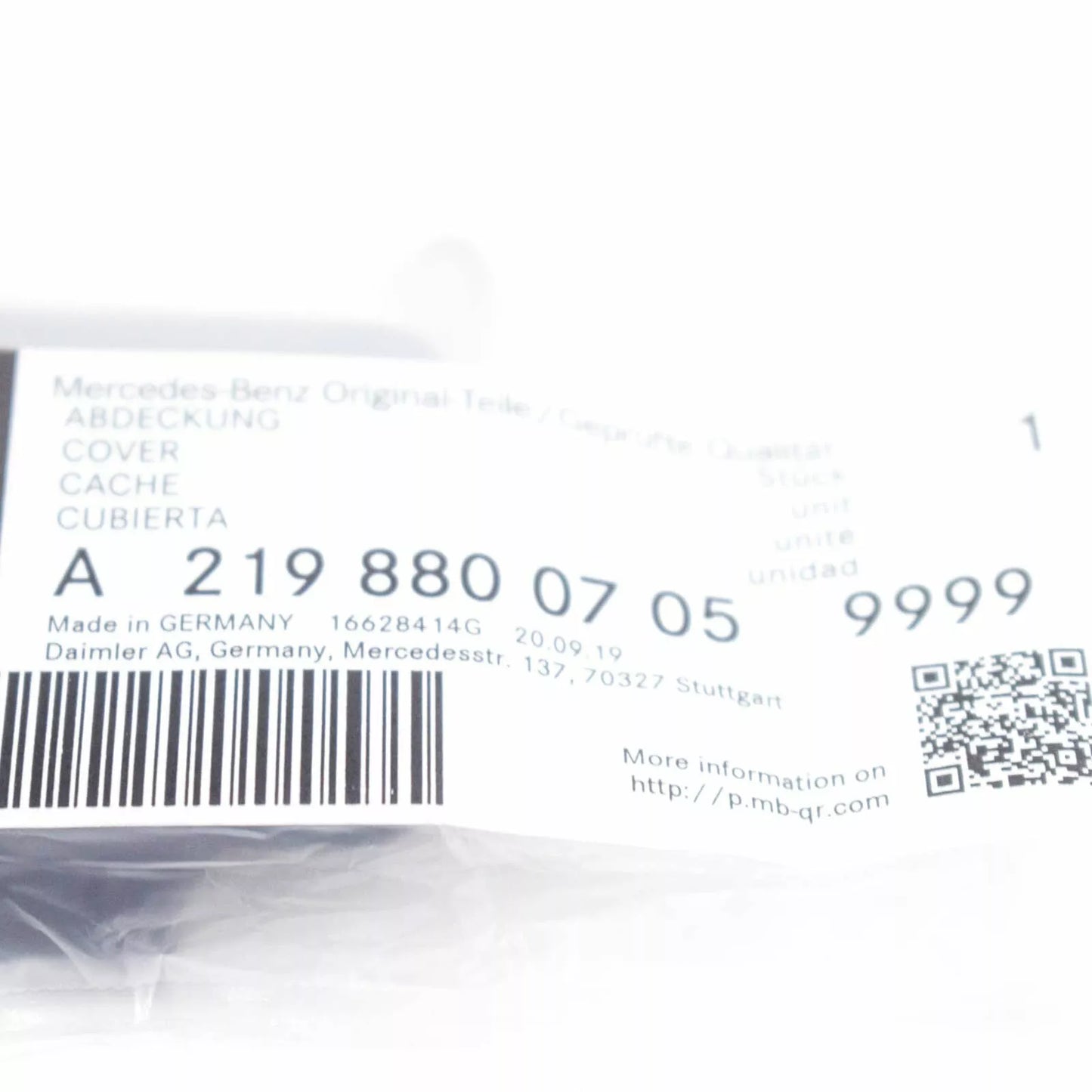 NEW MERCEDES-BENZ CLS C219 REAR BUMPER TOW HOOK COVER A21988007059999 ORIGINAL