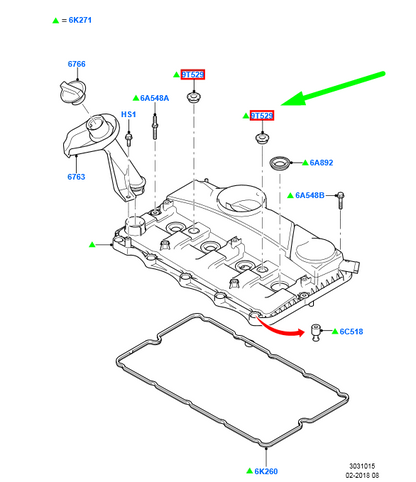 new ford transit mk3 cylinder head cover seal 1372495 6c1q-9t529-ab original