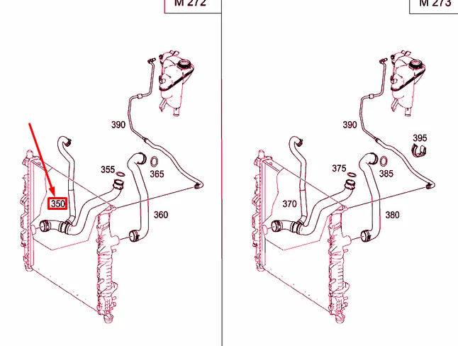 NEW MERCEDES-BENZ R W251 LOWER RADIATOR COOLANT HOSE A2515000075 ORIGINAL