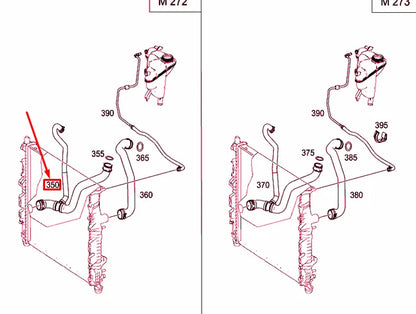 NEW MERCEDES-BENZ R W251 LOWER RADIATOR COOLANT HOSE A2515000075 ORIGINAL