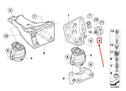 new bmw 3 e90 left engine mount isolator 22116770548 6770548 original