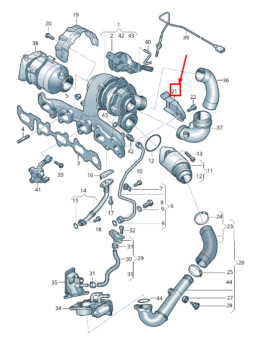 new seat arona kj exhaust turbocharger heat shield 04l129969e original