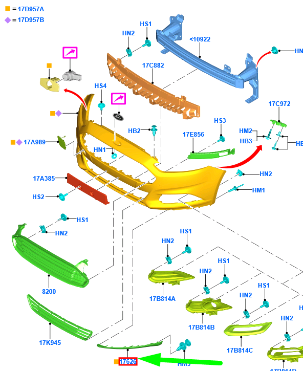 new ford mondeo mk5 front right bumper panel trim 2007484 original