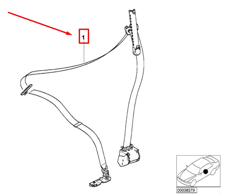NEW BMW 5 E39 FRONT RIGHT SEATBELT 72118198572 8198572 ORIGINAL
