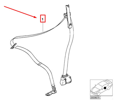 NEW BMW 5 E39 FRONT RIGHT SEATBELT 72118198572 8198572 ORIGINAL