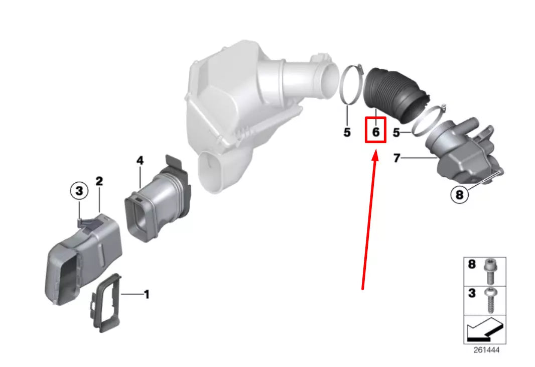 NEW BMW 6 GRAN COUPE F06 ENGINE AIR INTAKE HOSE 13717843279 7843279 ORIGINAL