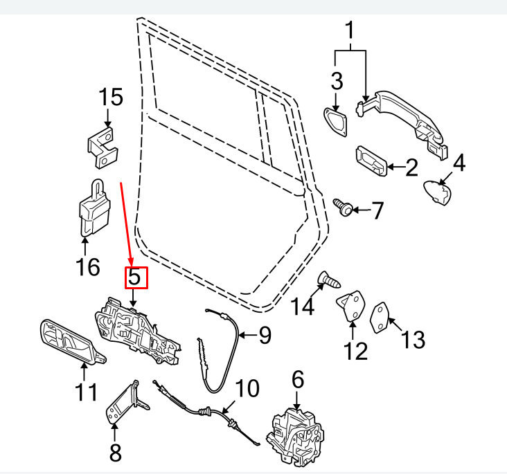 NEW VW PASSAT B6 3C REAR LEFT DOOR HANDLE SUPPORT 3C0837885J ORIGINAL