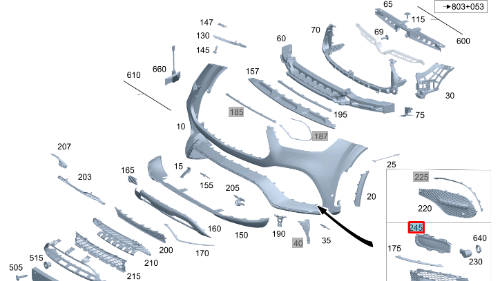 NEW MERCEDES-BENZ GLE W167 FRONT RIGHT AIR DUCT SEGMENT A1678859003 ORIGINAL