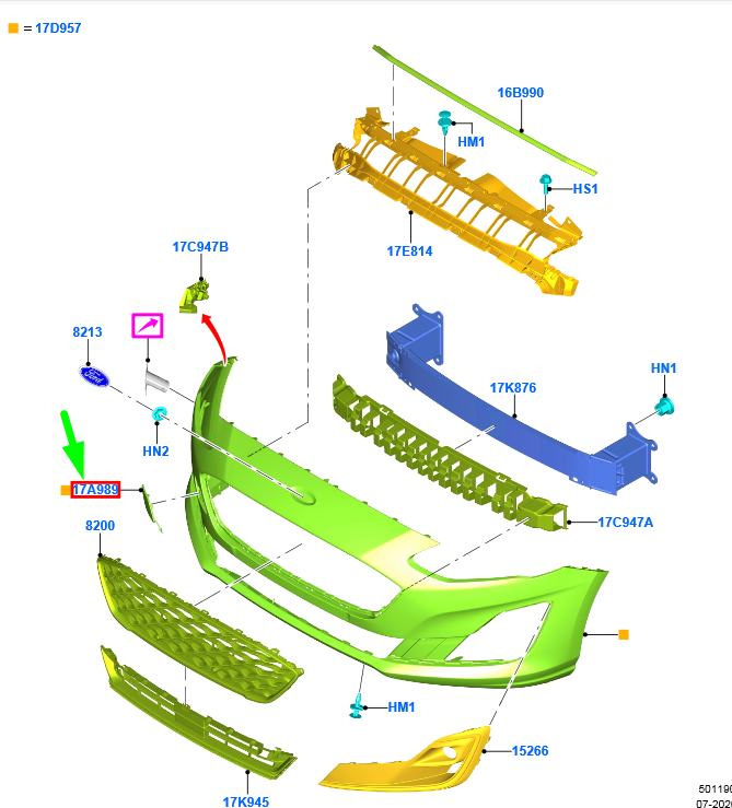 new ford focus mk4 front bumper tow eye cover 2315609 original