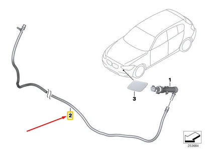 NEW BMW 1 F20 FRONT HEADLIGHT CLEANING HOSE LINE 61678058068 ORIGINAL