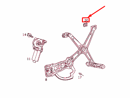 NEW MB E W210 FRONT WINDOW REGULATOR SLIDING BLOCK A2107200042 ORIGINAL