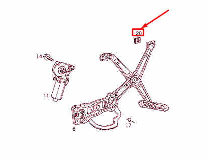 NEW MB E W210 FRONT WINDOW REGULATOR SLIDING BLOCK A2107200042 ORIGINAL
