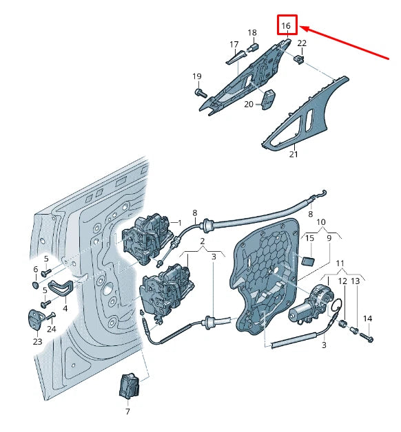 NEW AUDI A6 AVANT C7 REAR RIGHT INNER OPENING HANDLE 4G08390204PK ORIGINAL