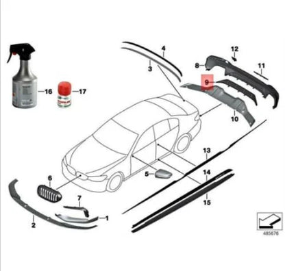 NEW BMW 5 G30 REAR BUMPER DIFFUSER M-PERFORMANCE 2412406 51192412406 ORIGINAL