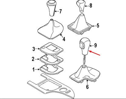 NEW BMW 5 E60 AUTO LEATHER GEAR SHIFT KNOB 25167585790 7585790 2007 ORIGINAL