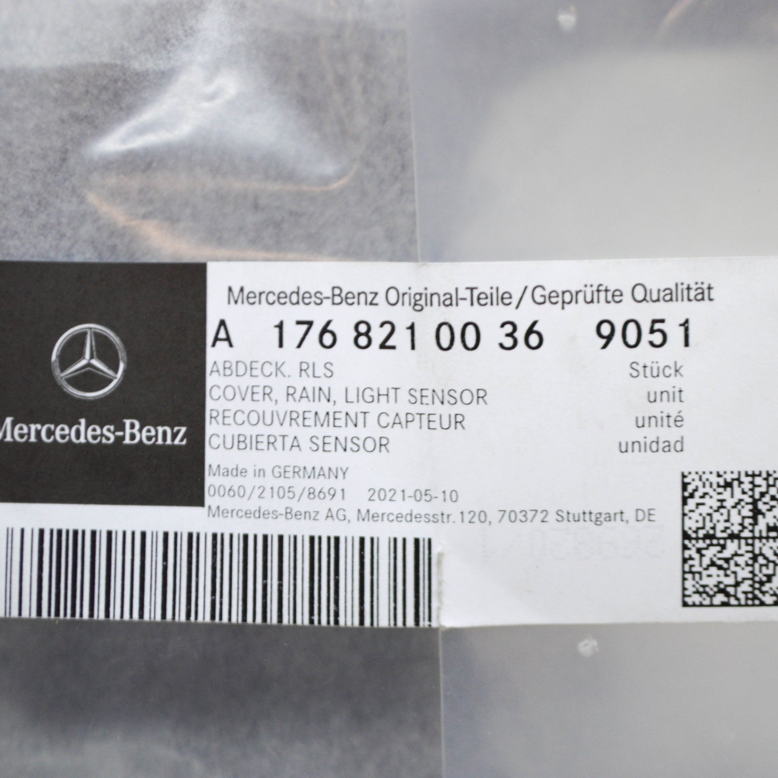 NEW MB CLA C117 FRONT WINDSHIELD RAIN LIGHT SENSOR COVER A17682100369051