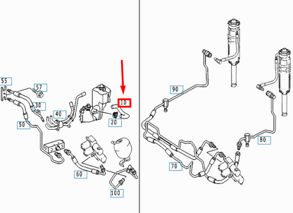 NEW MERCEDES-BENZ S W220 OIL TANK SUCTION HOSE A2209974882 ORIGINAL