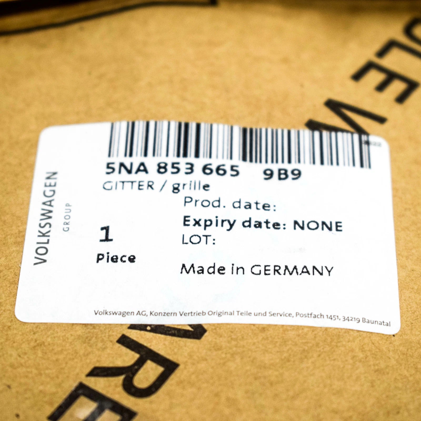 NEW VOLKSWAGEN TIGUAN MK2 FRONT LEFT BUMPER GRILLE 5NA8536659B9 ORIGINAL