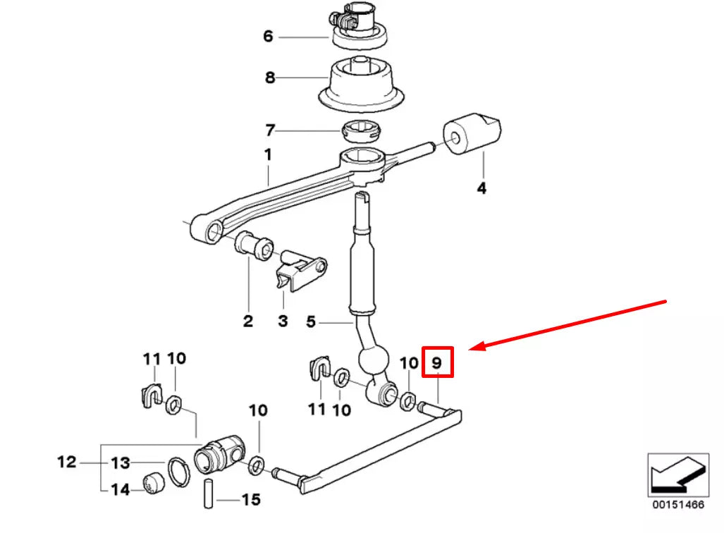 NEW BMW 3 COMPACT E36 SELECTOR ROD 25111222738 1222738 ORIGINAL